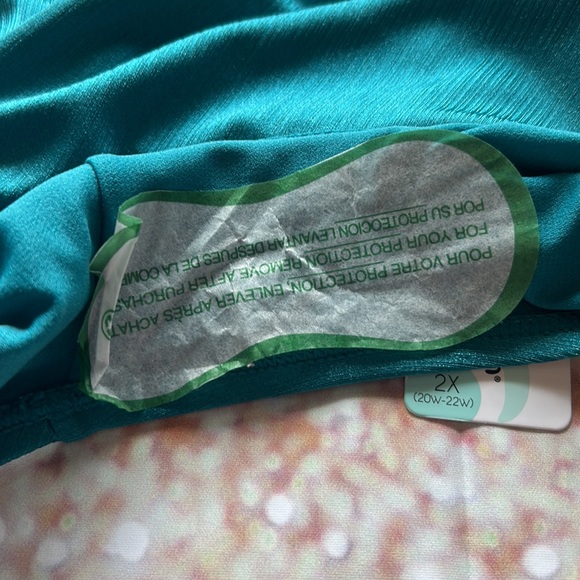 NWT metallic turquoise size 2X clean hipster - Picture 5 of 6